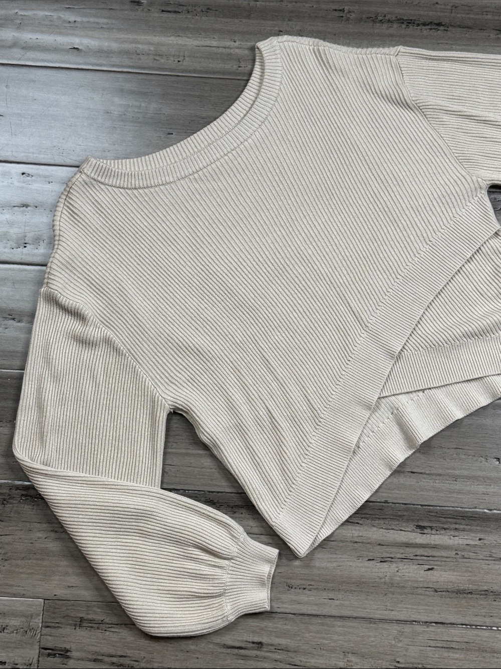 LULULEMON REVERSIBLE CROSSOVER WHITE OPAL SWEATER RIBBED KNIT PULLOVER SIZE 10 - Picture 7 of 15